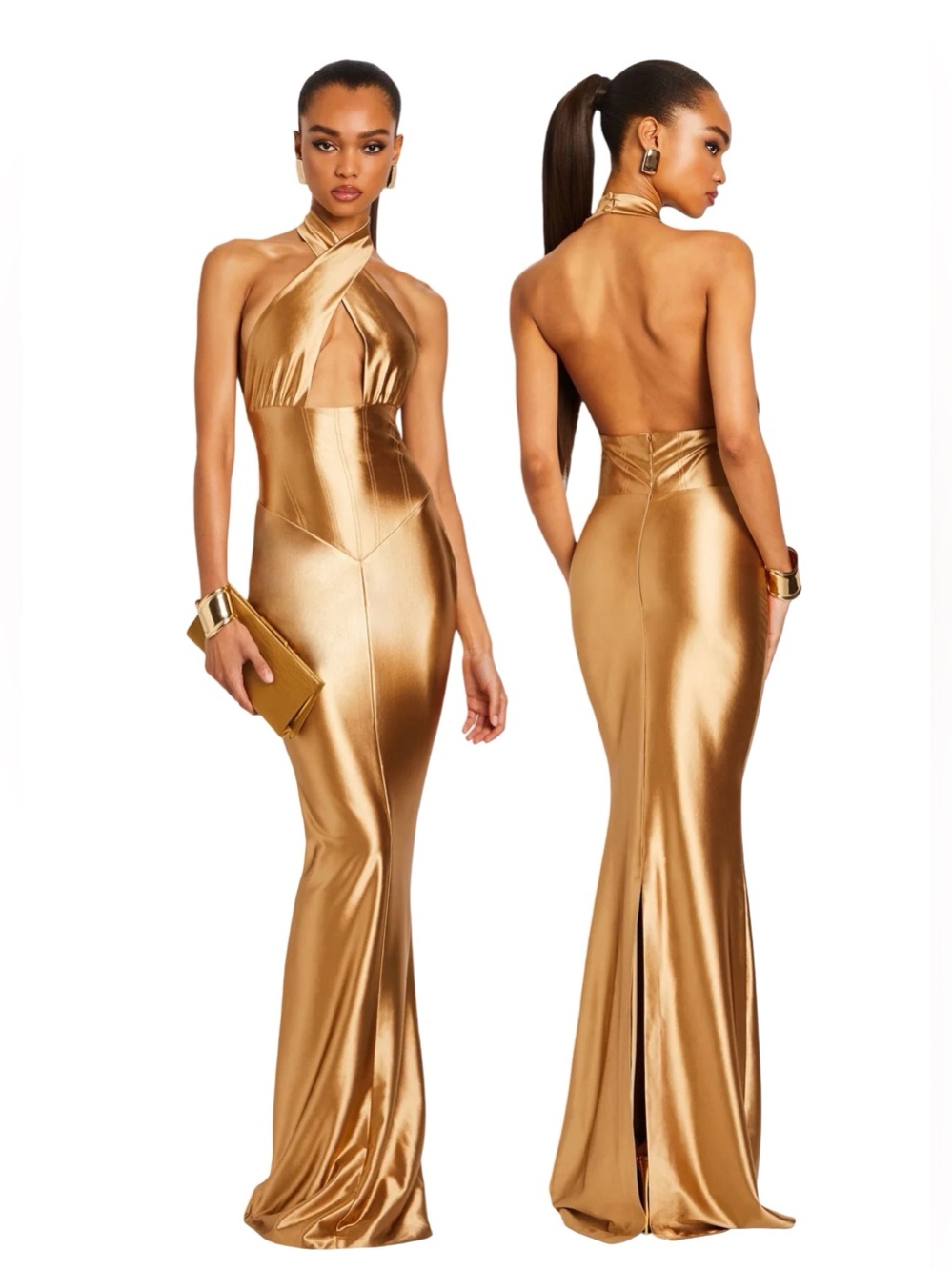 Retrofête | Charity Maxi Dress in Gold - Size Small (NWT)